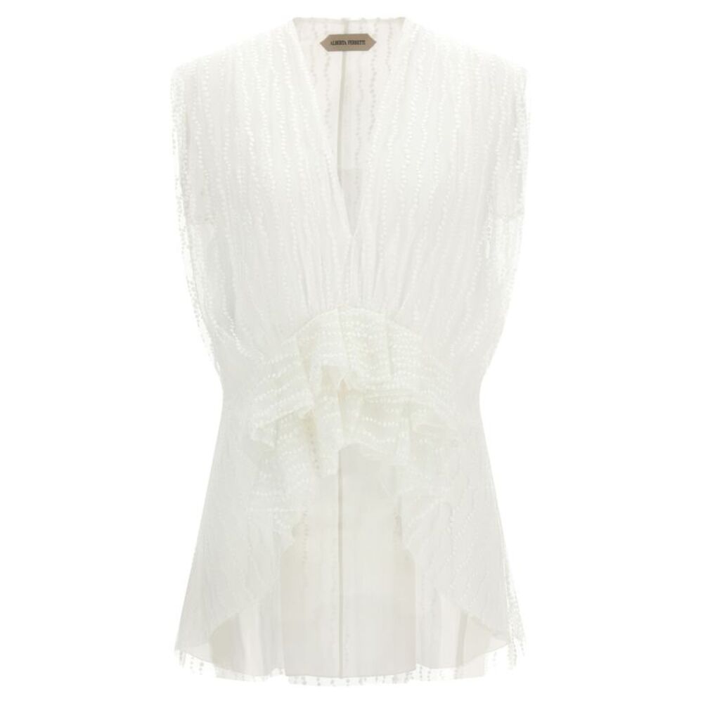 Alberta Ferretti White Polyester Sleeveles Women's T-Shirt
